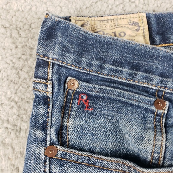 Polo Ralph Lauren Jeans Mens 33x31 Denim The Varick Slim Straight Distressed - Picture 4 of 15